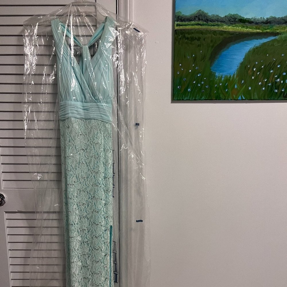 Mint Aqua Evening Prom Dress Gown